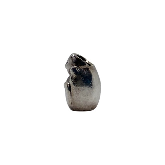 Silver Cat Charm w. Threads Suitable for Pandora or Chamilia Bracelets - Picture 3 of 5